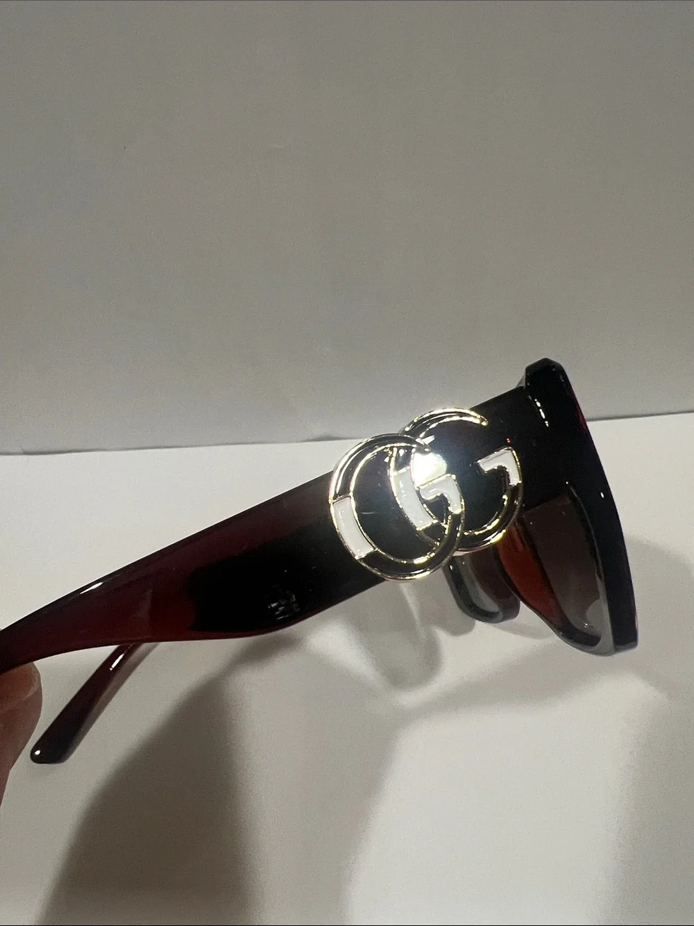 Gucci  Oversized Square Sunglasses in Burgundy and Black with Gradient Lens’s